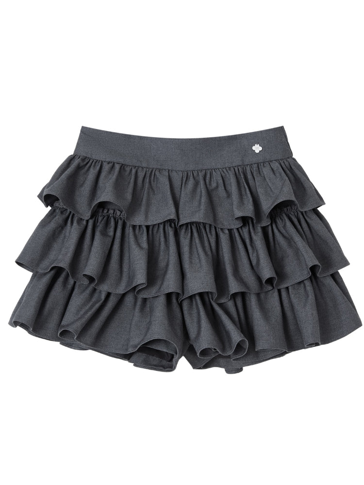 Pleated Lace Ruffle Tiered Skirt - CHINASQUAD