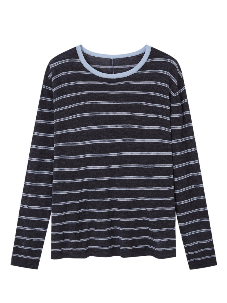 Retro Stripe Versatile Knit T-Shirt