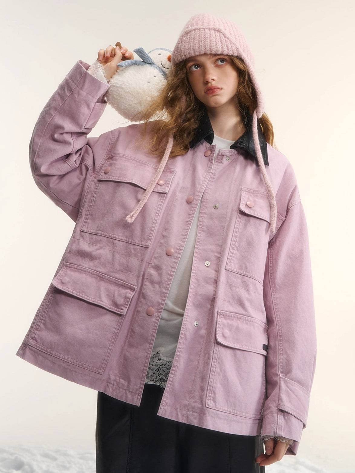 Duck Down Cinched-Waist Puffer Jacket