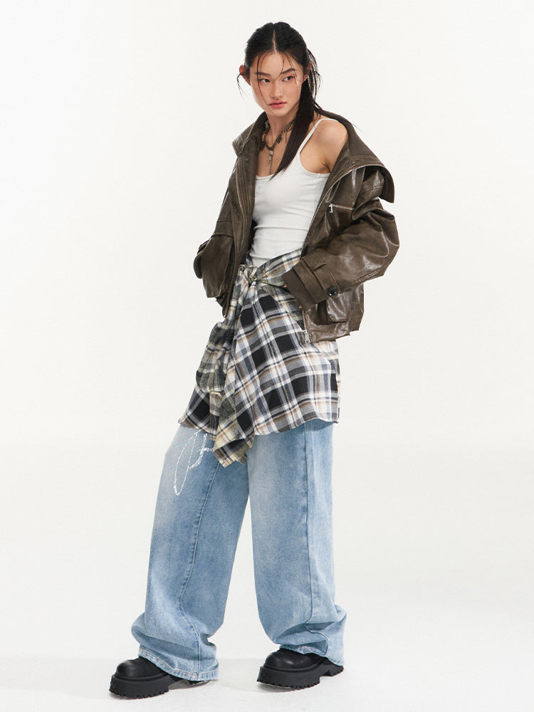 Classic Wide-Leg Denim Pants - CHINASQUAD