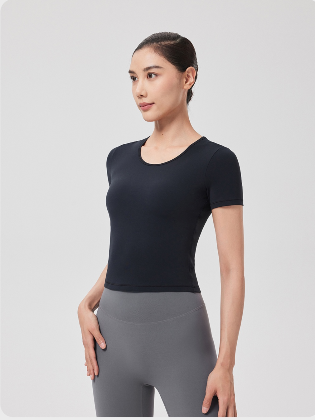Quick-dry Yoga Short Sleeve T-shirt with Built-in Bra Pad - CHINASQUAD