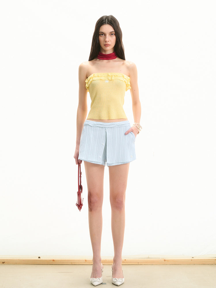 Fake Two-Piece A-Line Skirt - CHINASQUAD