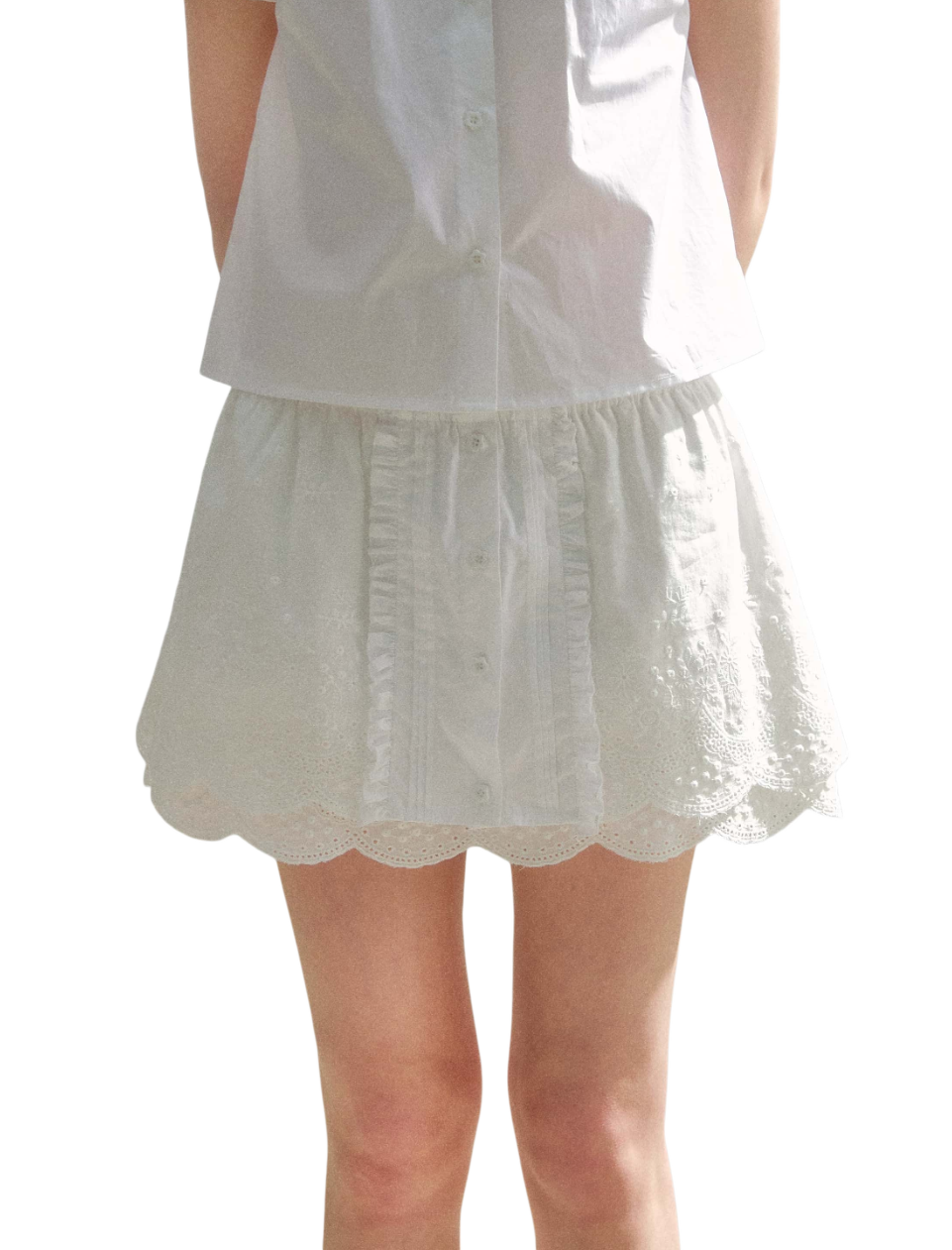 Embroidered High-Waist A-Line Skirt