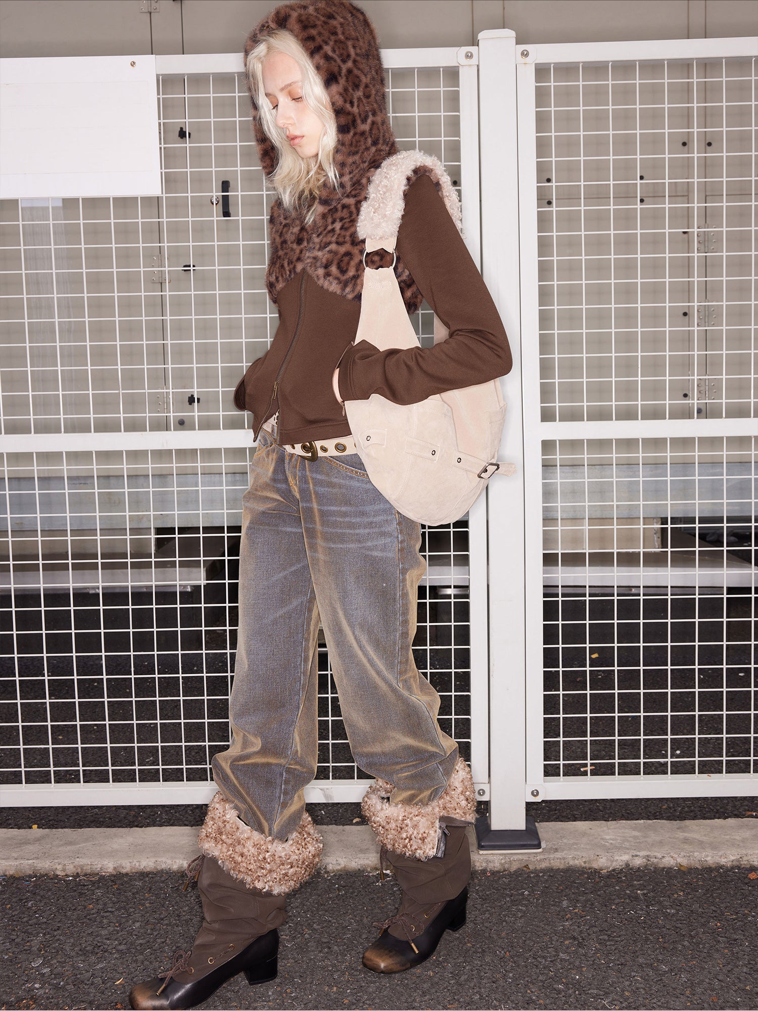 Detachable Fur Collar Suede Knee-High Fashion Boots - CHINASQUAD