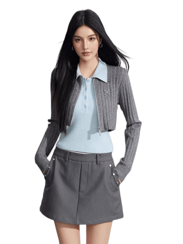 Colorblock Knit Two-Piece Set