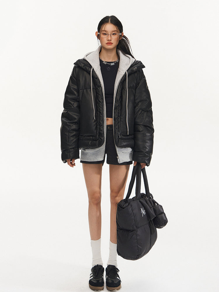 Black Loose Thickened Down Jacket - CHINASQUAD