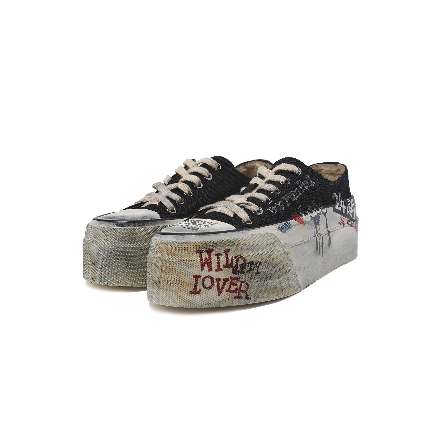 Dirty Fit Graffiti Platform Canvas Sneakers