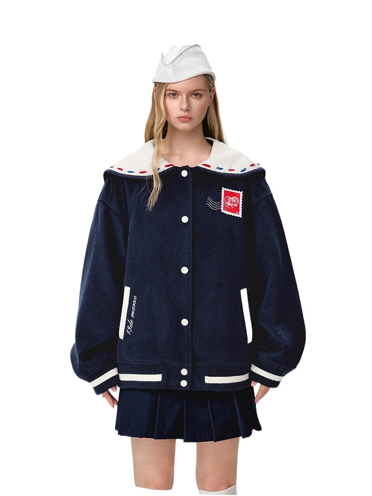 Love Letter Tweed Baseball Jacket - CHINASQUAD