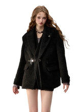 Khaki & Black Woolen 2-in-1 Blazer - CHINASQUAD