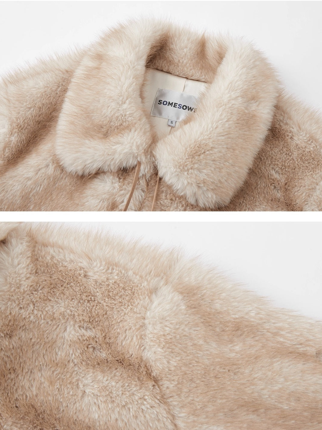 Tie-Waist Fuzzy Lapel Jacket