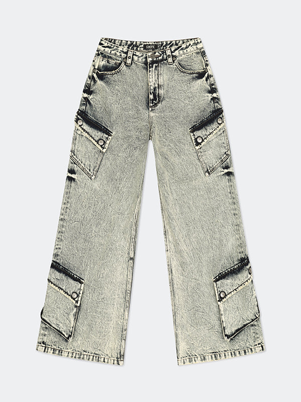 Wild Mustang Multi-pocket Denim Pants - CHINASQUAD