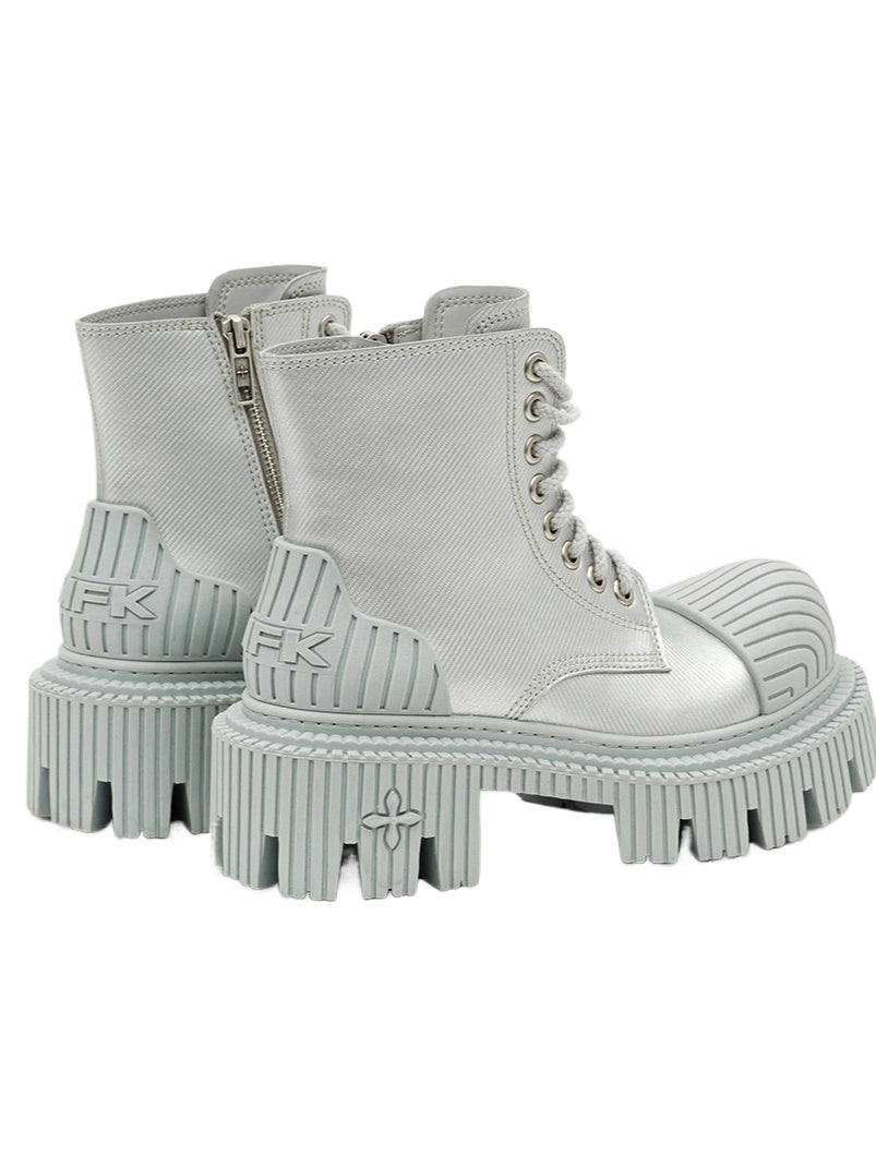 Black & Silver Ripple Motorcycle Boots - CHINASQUAD