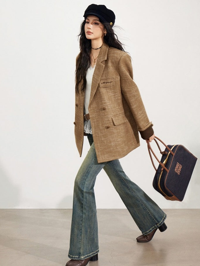 Vintage Wool-Blend Blazer - CHINASQUAD