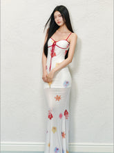 Sheer Colorblock Printed Dress - CHINASQUAD