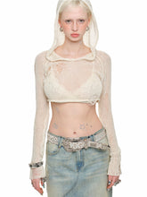 Hollow Sequin Crop Hoodie - CHINASQUAD