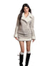 Faux Fur Slim-Fit Jacket & Skirt Set - CHINASQUAD