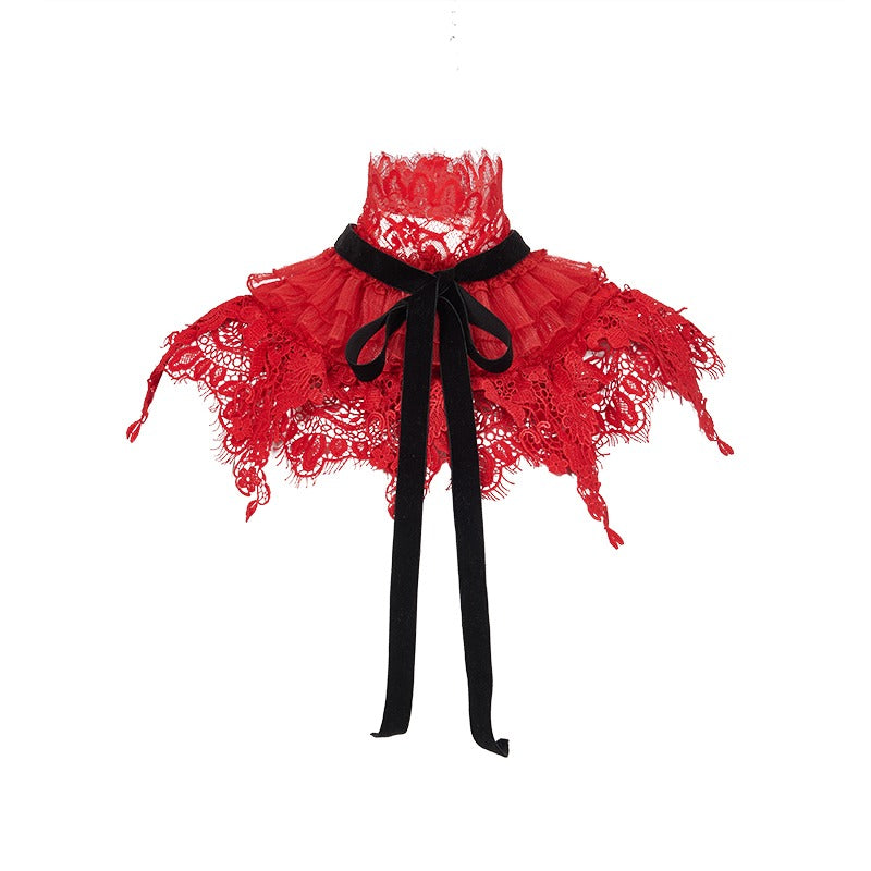 Mirage Vintage Lace-Collar Blazer & Flared Skirt Set - CHINASQUAD