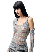 Hollow-Out Knitted Cropped Long-Sleeve Cover-Up - CHINASQUAD