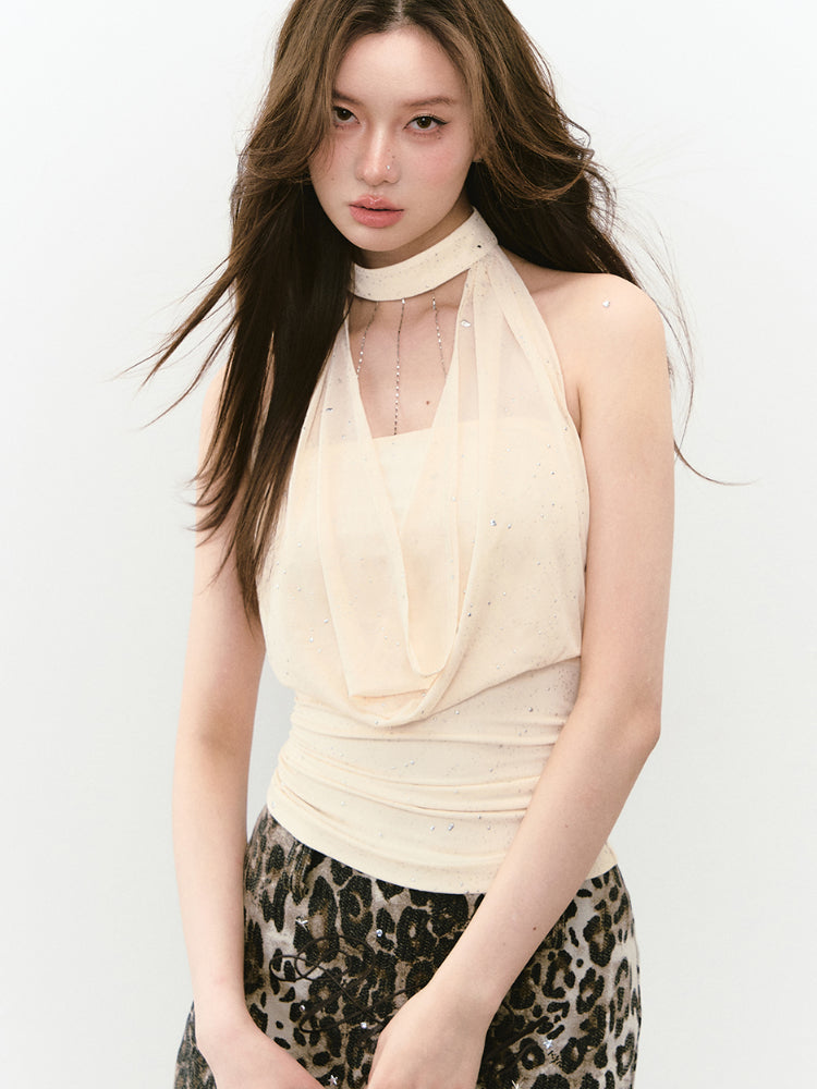 Chain Choker Neckline Waist Cinching Vest - CHINASQUAD