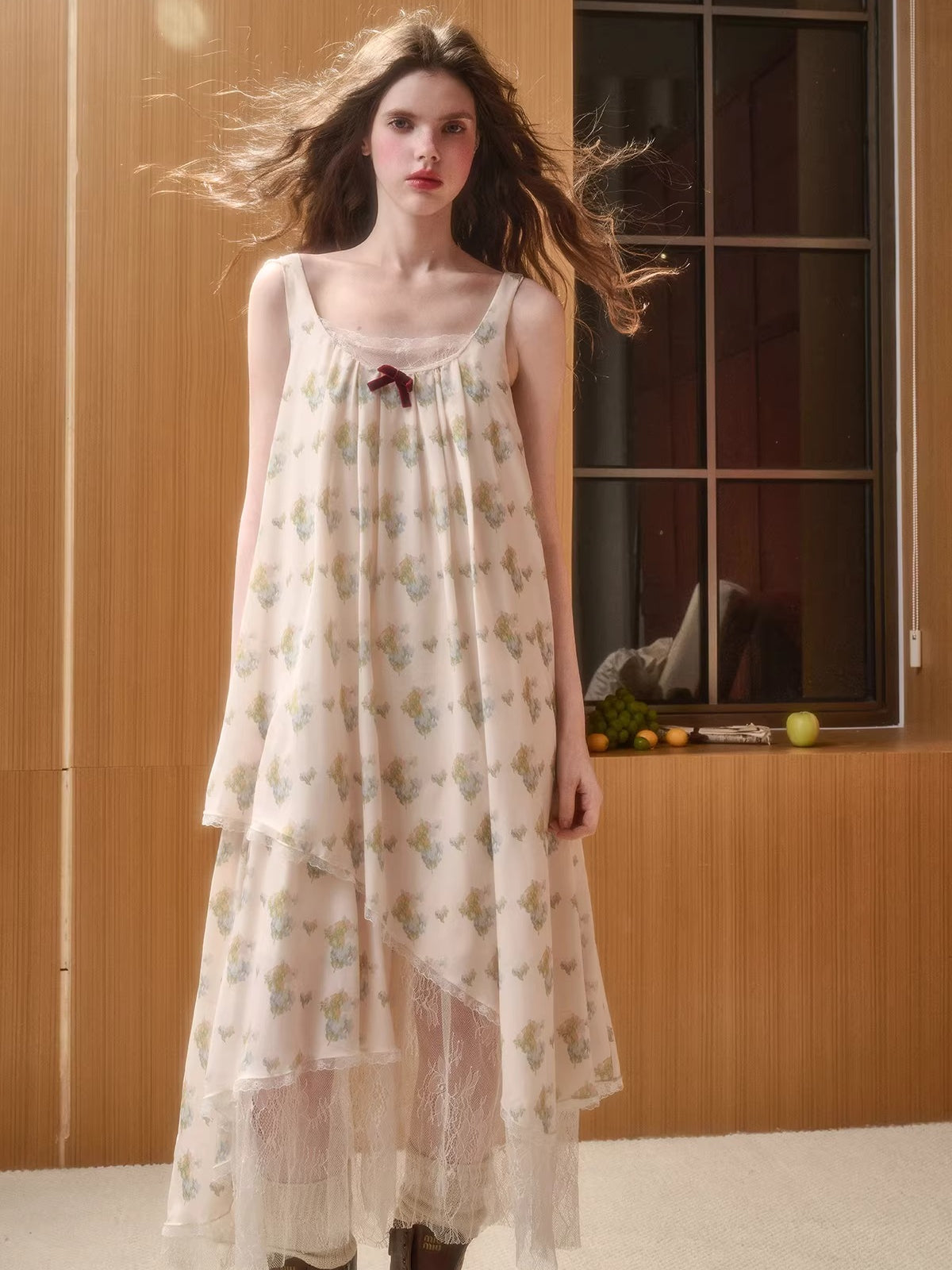 Chiffon Asymmetric Slip Dress