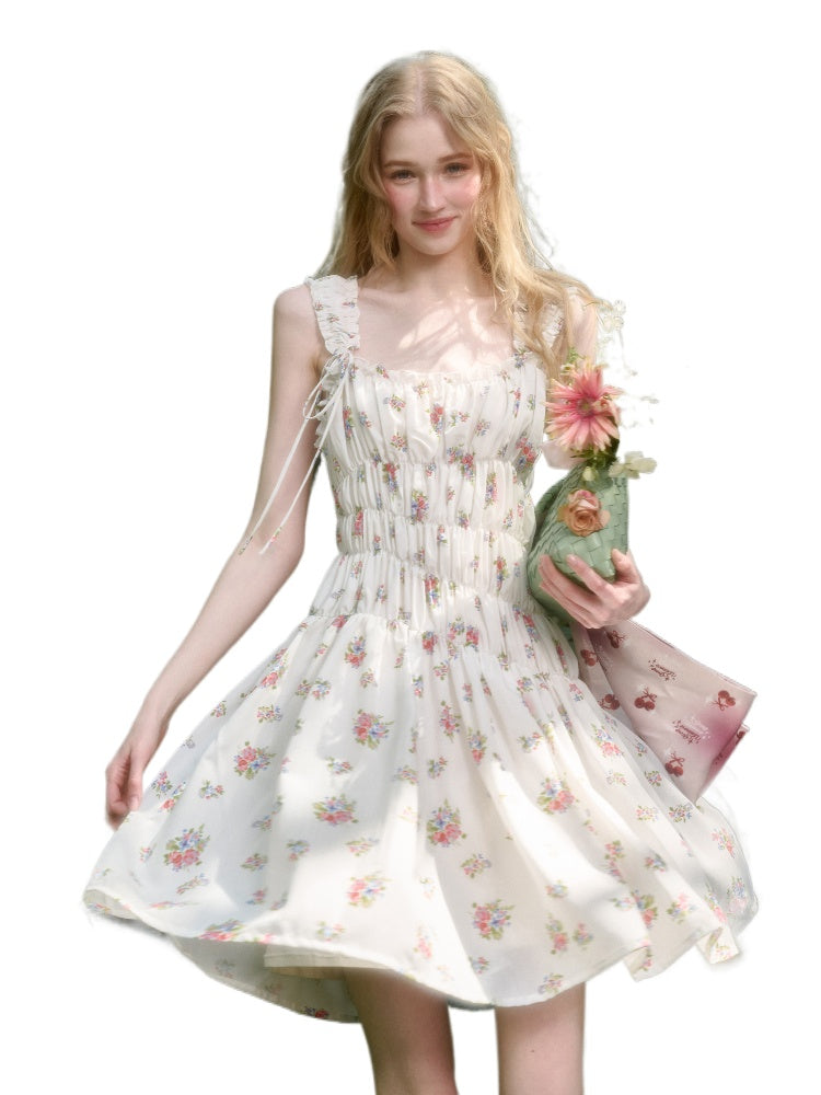 French Relaxed Old Money Floral Dress - CHINASQUAD