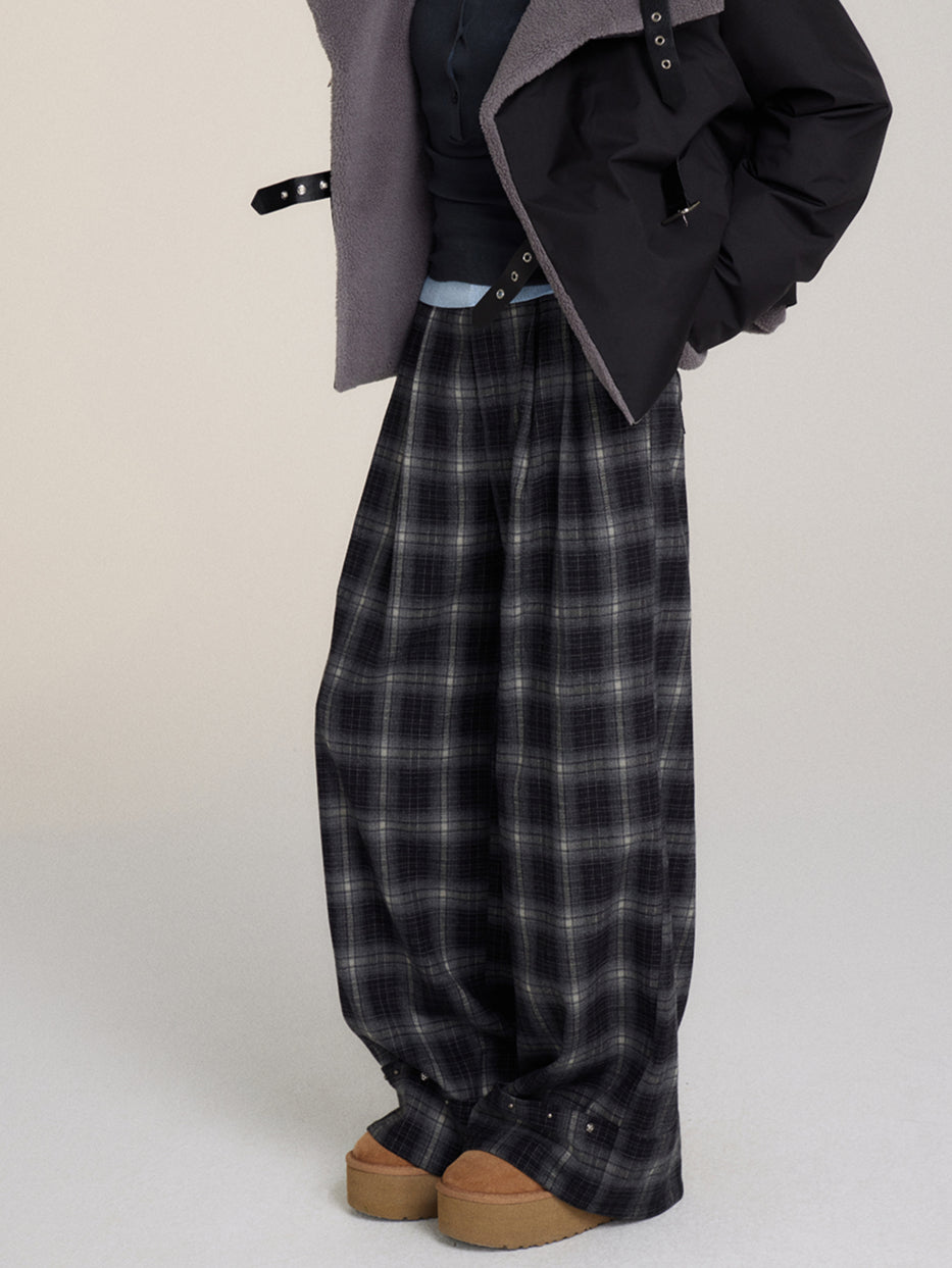 Cuffed Hem Studded Casual Pants - CHINASQUAD