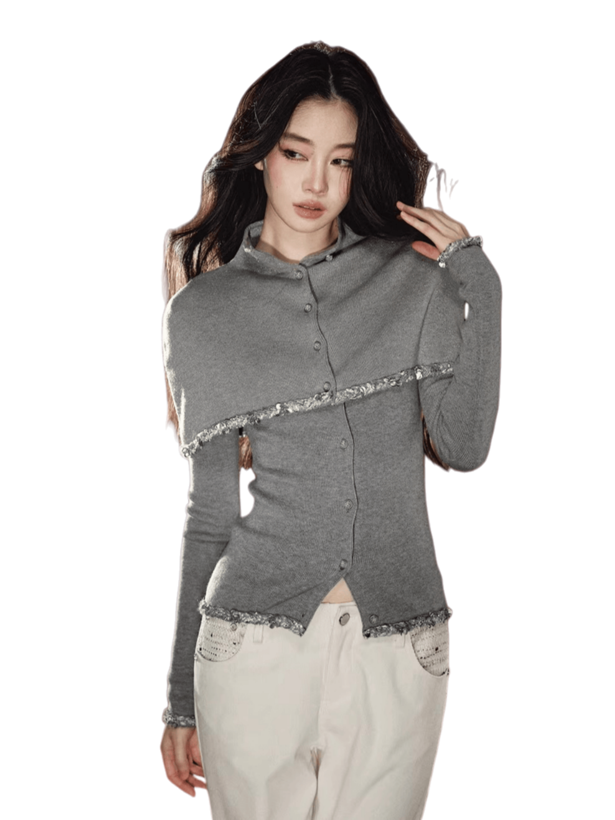 Detachable Cape Wool Knit Sweater