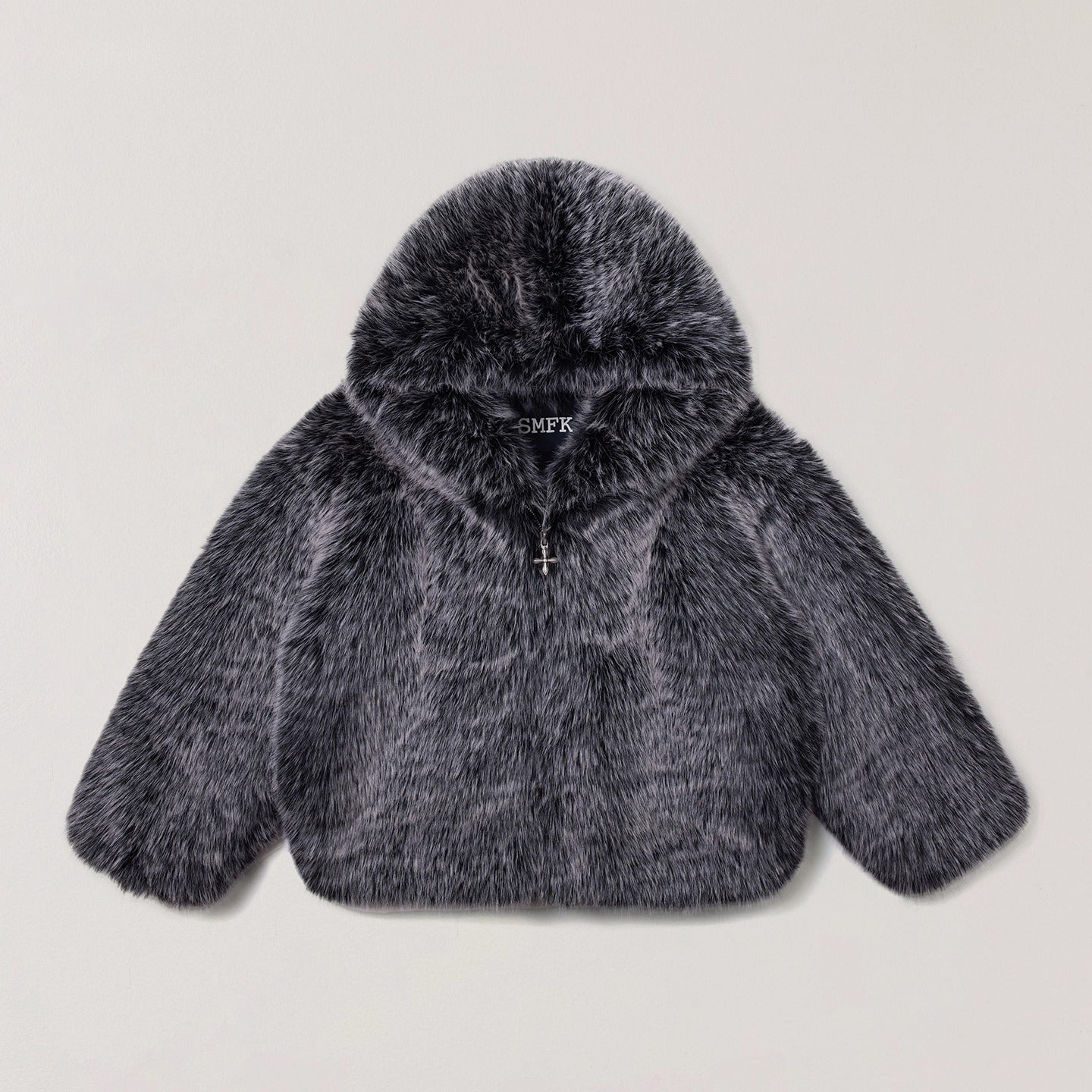 Cross Relic Oversized Faux Fur Hoodie