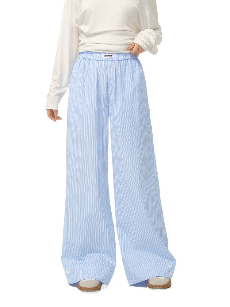 Striped Straight Leg Casual Pants - CHINASQUAD