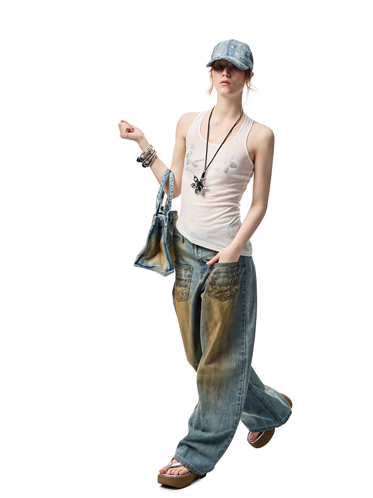 Mud-dyed Washed Jeans - CHINASQUAD