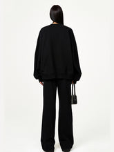 Black & Gray Chain Racing Oversized Sweatshirt - CHINASQUAD