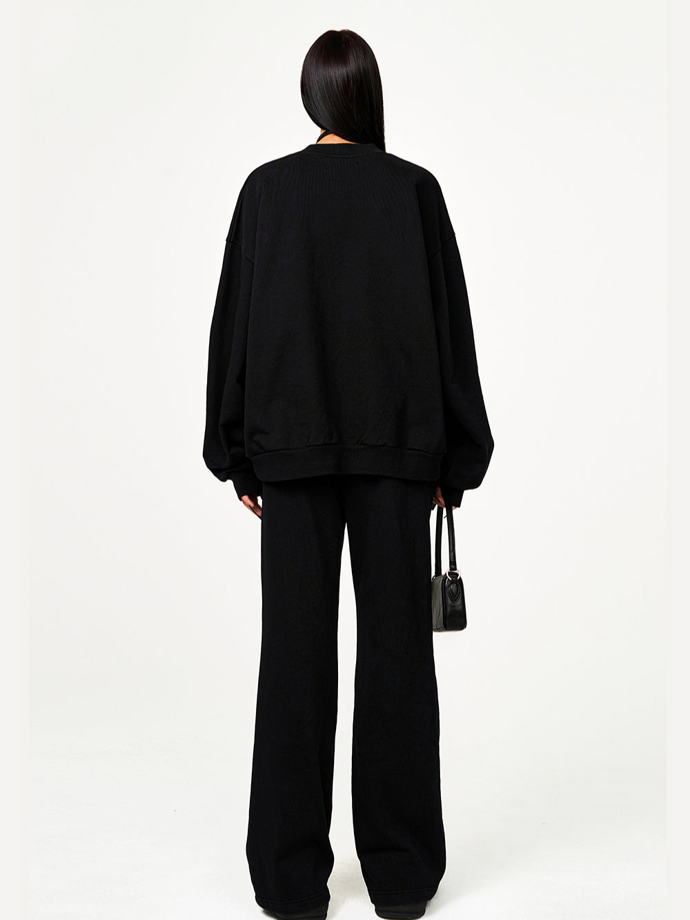 Black & Gray Chain Racing Oversized Sweatshirt - CHINASQUAD