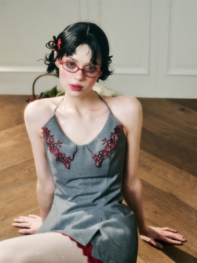 Cloud Neck Embroidered Dress - CHINASQUAD