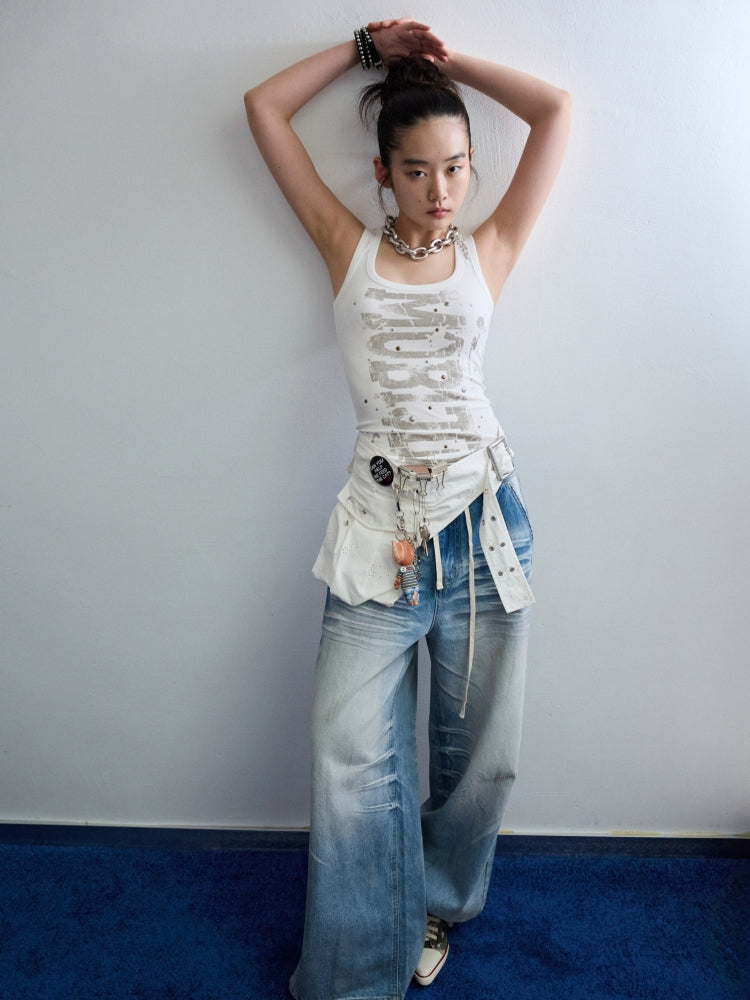Hot-Stamped Gold & Silver Letter Printed Vest - CHINASQUAD