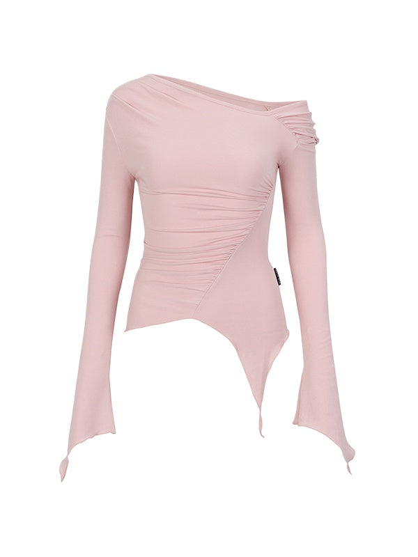Asymmetrical Off-shoulder Slim Fit Blouse - CHINASQUAD