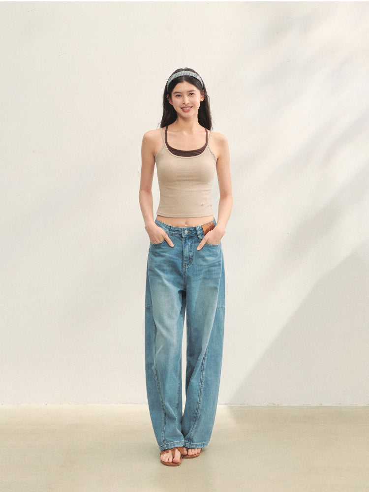 Fake Two-piece Padded Camisole Tank Top - CHINASQUAD