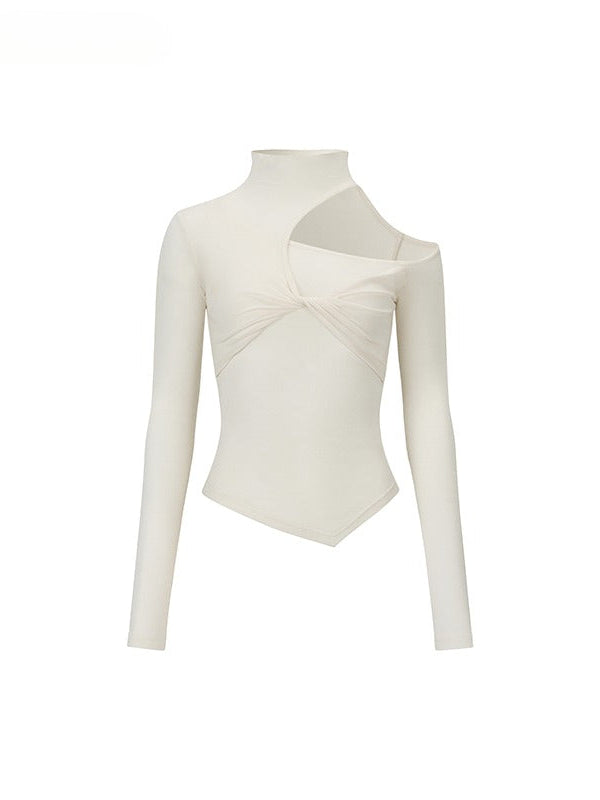 Cut-Out Tencel Long Sleeve T-shirt - CHINASQUAD