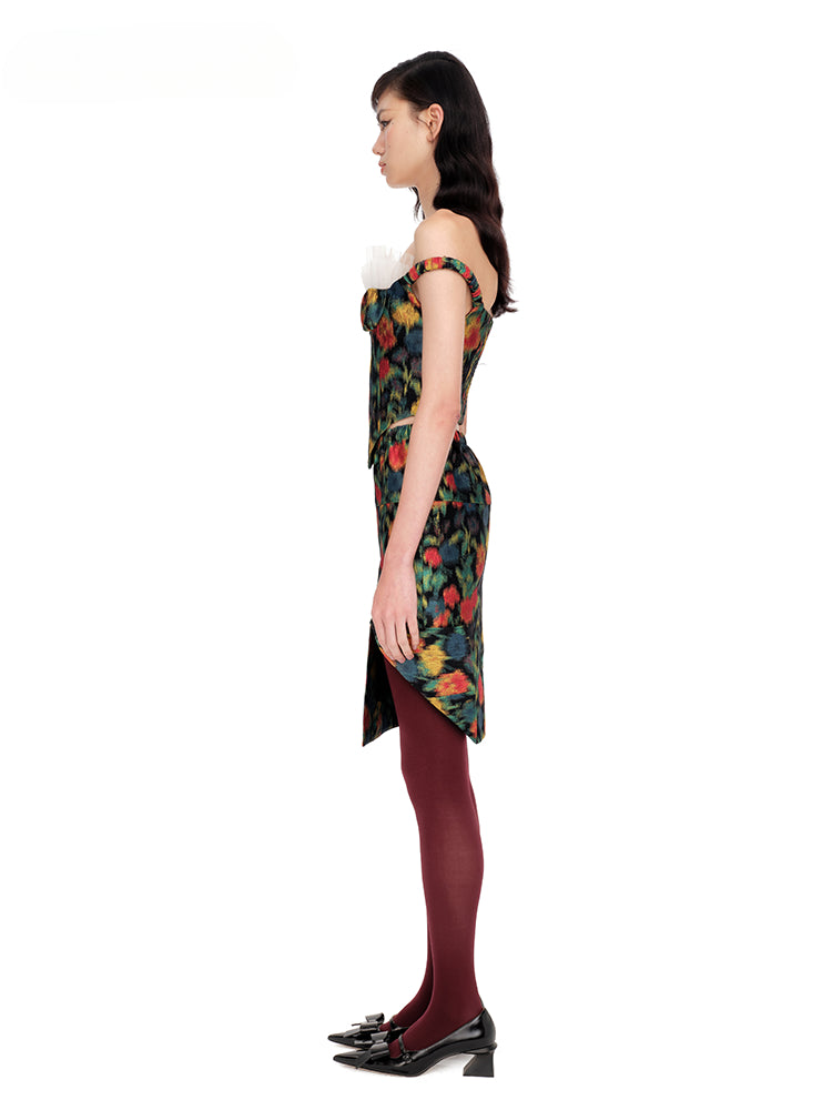 Elegant Vintage Split Hem Midi Skirt - CHINASQUAD