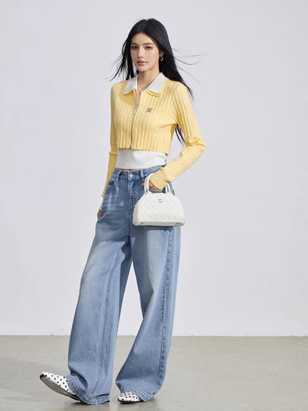 Colorblock Knit Two-Piece Set