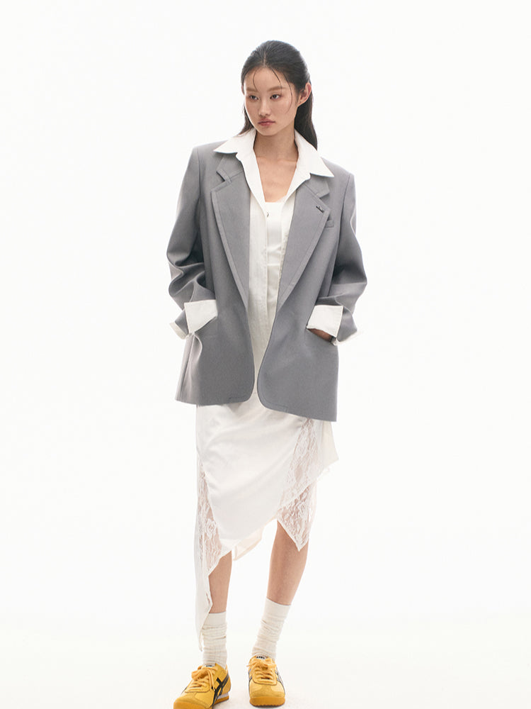 Loose Fit Genuine Two-piece Structured Shirt - CHINASQUAD
