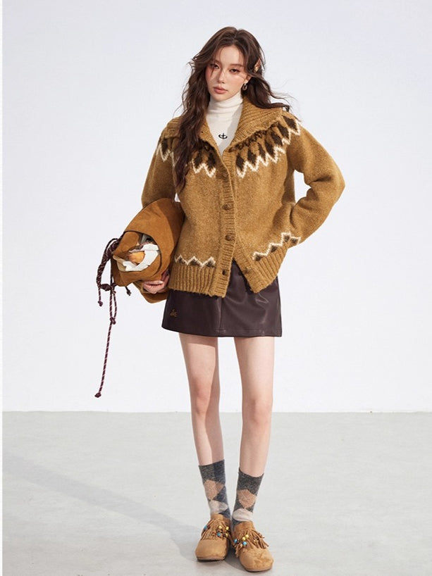 Fair Isle Wool-Blend Collared Knit Sweater