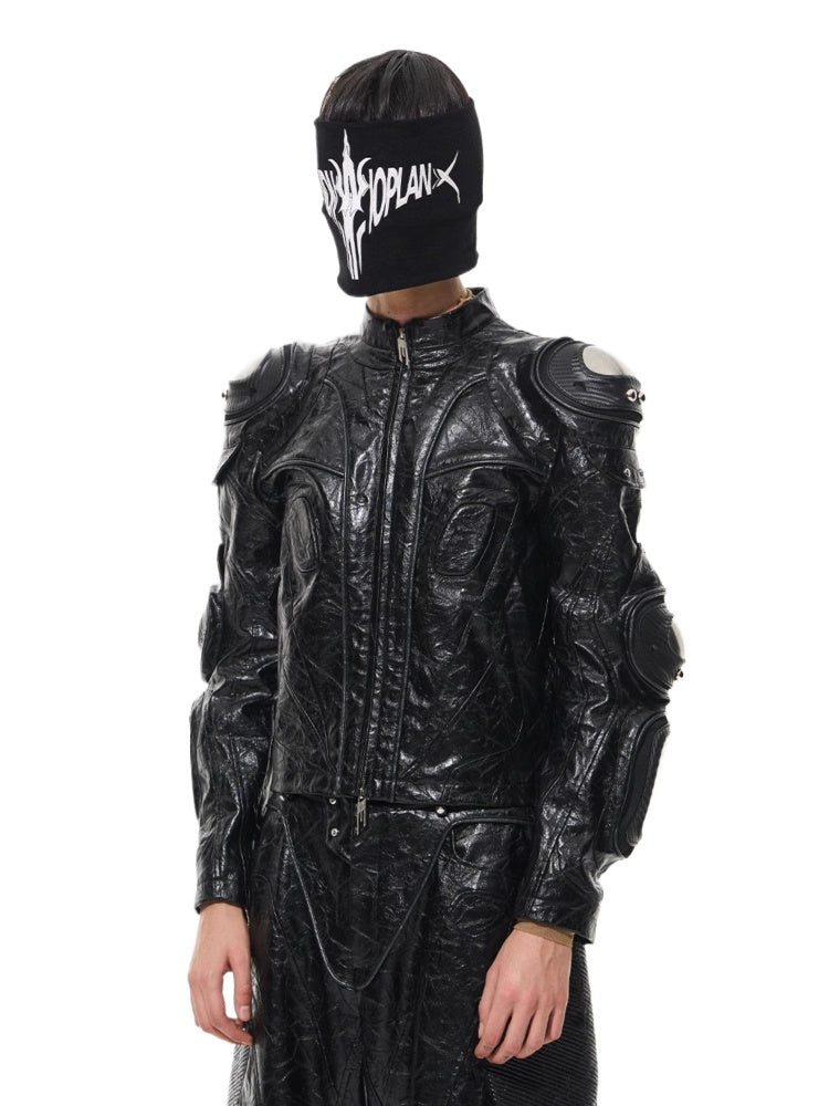 BLINDNOPLAN Heavy-Duty Metal Armor Biker Leather Jacket – CHINASQUAD