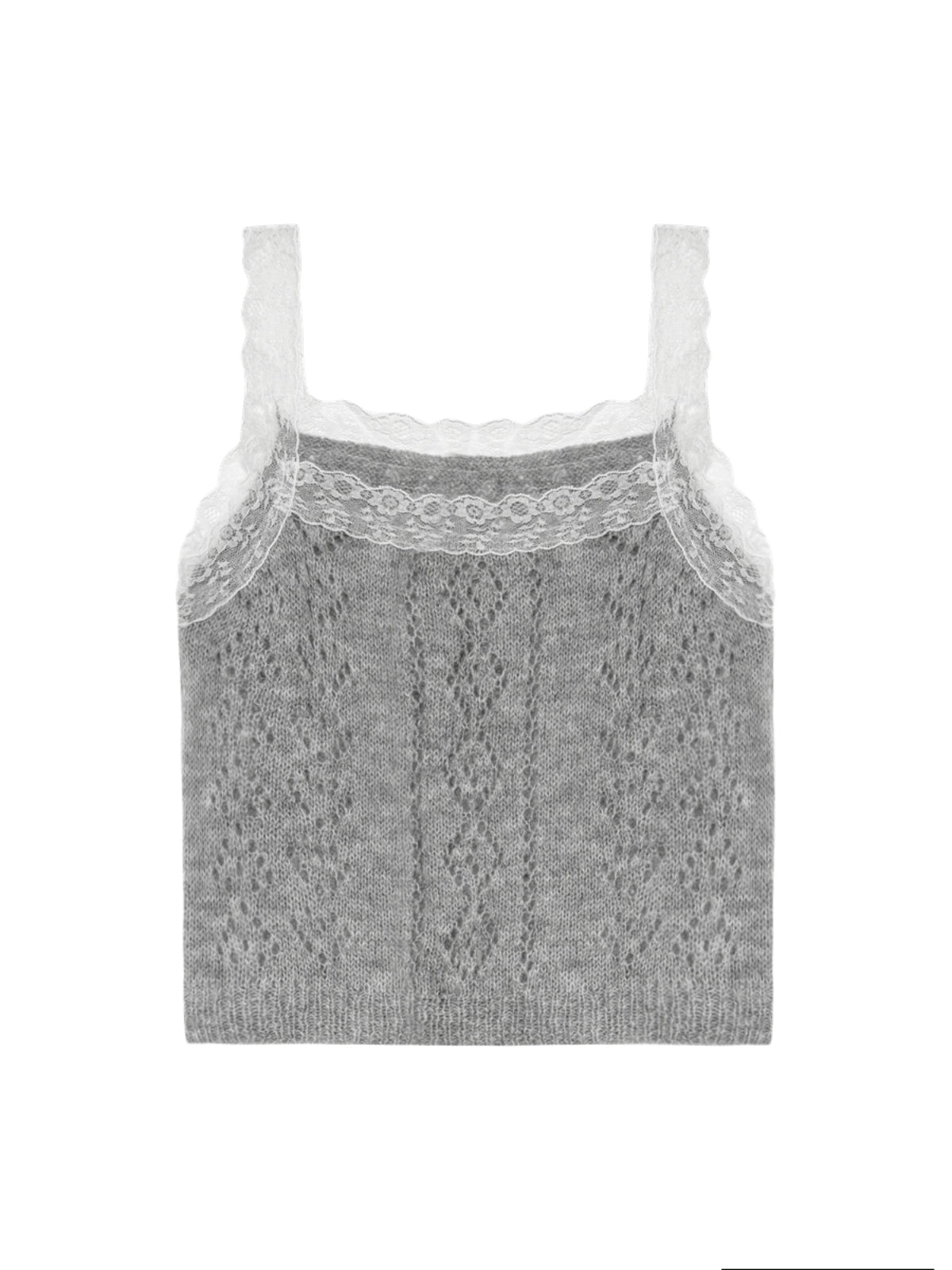 Gray & Purple Lace Trim Cardigan - CHINASQUAD