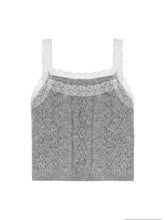 Gray & Purple Lace Trim Cardigan - CHINASQUAD
