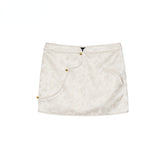 Black & White Button-up A-line Skirt - CHINASQUAD