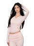 Pink & Black V-Neck Hoodie & Pants Set - CHINASQUAD