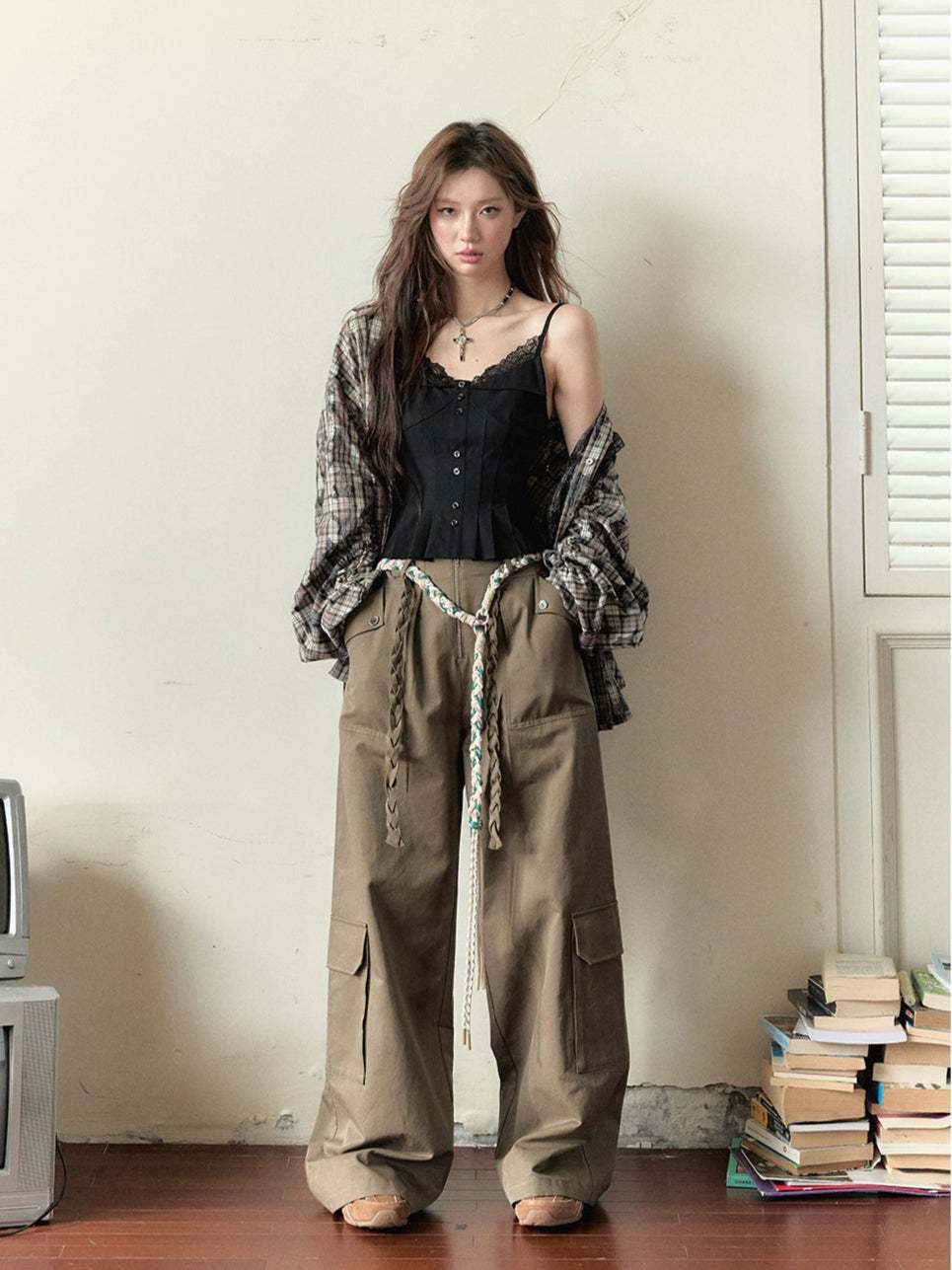 Loose-fitting Straight-leg Pants with Large Pockets - CHINASQUAD