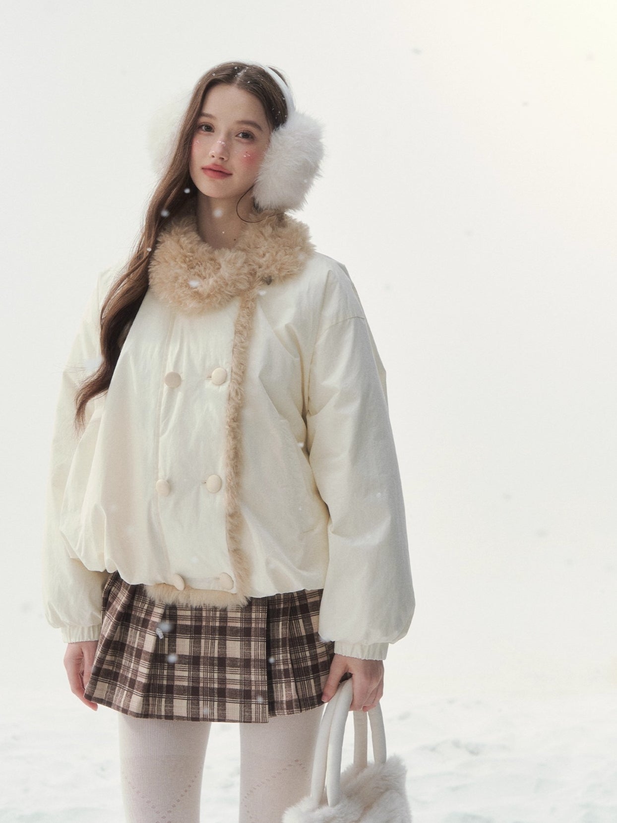 White Starry Birch Duck Down Jacket