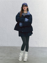 Color-block Plaid Spliced Cotton Jacket - CHINASQUAD