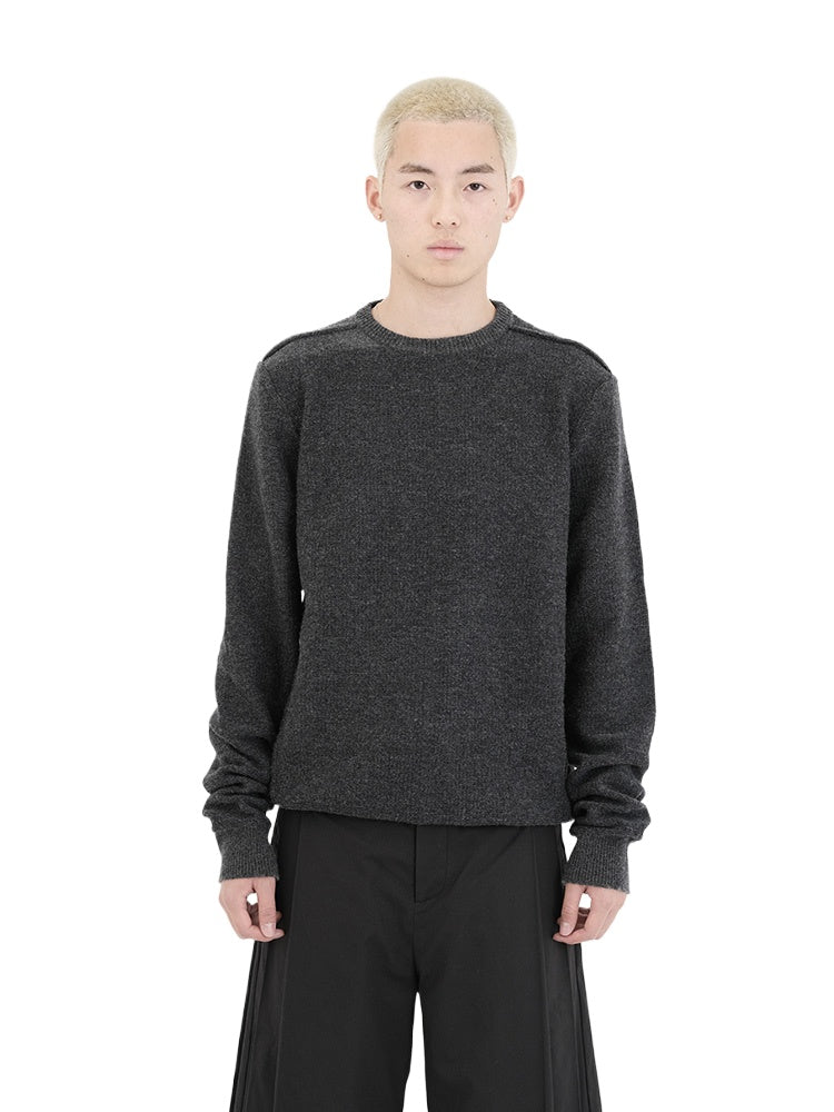 Black & Deep Gray Reversible Wool Knit Sweater - CHINASQUAD